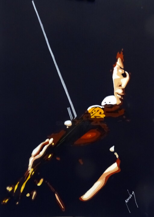 Painting titled "violoniste" by Eric Bourdon, Original Artwork, Acrylic