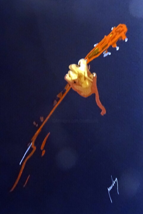 Painting titled "guitare 2" by Eric Bourdon, Original Artwork, Acrylic