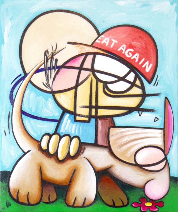 绘画 标题为“EAT AGAIN” 由Eric Bourdon, 原创艺术品, 丙烯 安装在木质担架架上