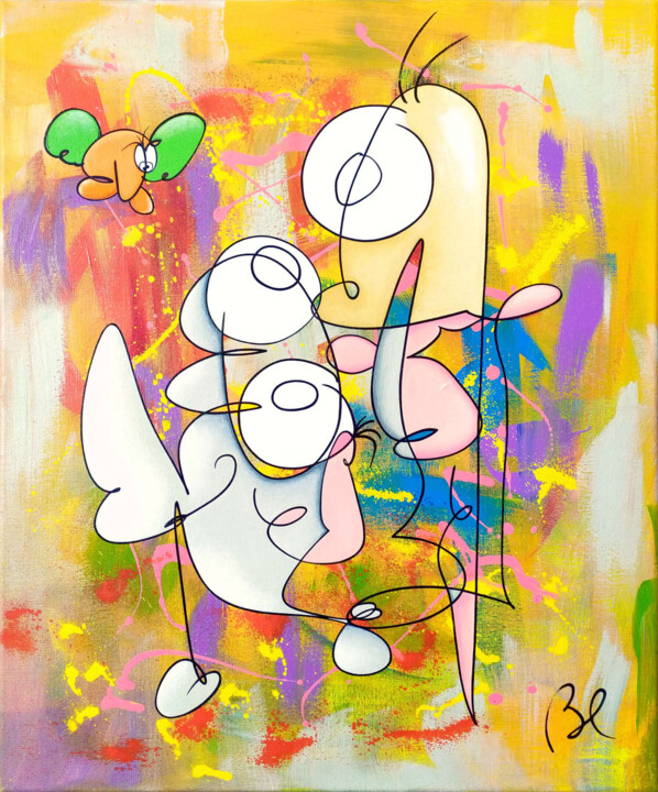 Painting titled "Echappée bucolique.…" by Eric Bourdon, Original Artwork, Acrylic Mounted on Wood Stretcher frame