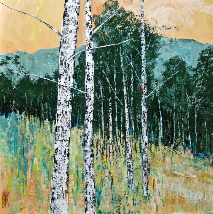 Painting titled "Le Vermont" by Eric Bourse, Original Artwork, Acrylic Mounted on Wood Stretcher frame