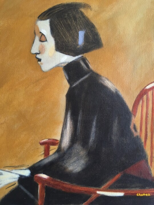 Painting titled "The Seamstress" by Eric Chattell, Original Artwork, Acrylic