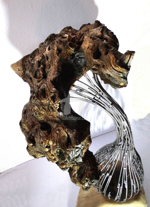 Skulptur mit dem Titel "champignon-b-e-clav…" von Eric Clavel, Original-Kunstwerk, Holz