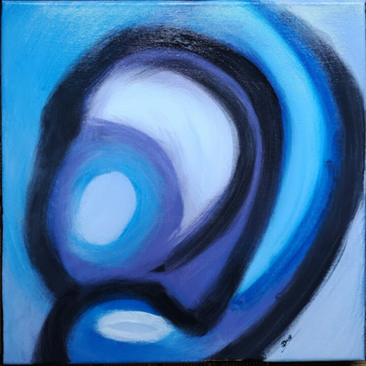 Schilderij getiteld "Aquarius" door Eric Daude, Origineel Kunstwerk, Acryl Gemonteerd op Frame voor houten brancard