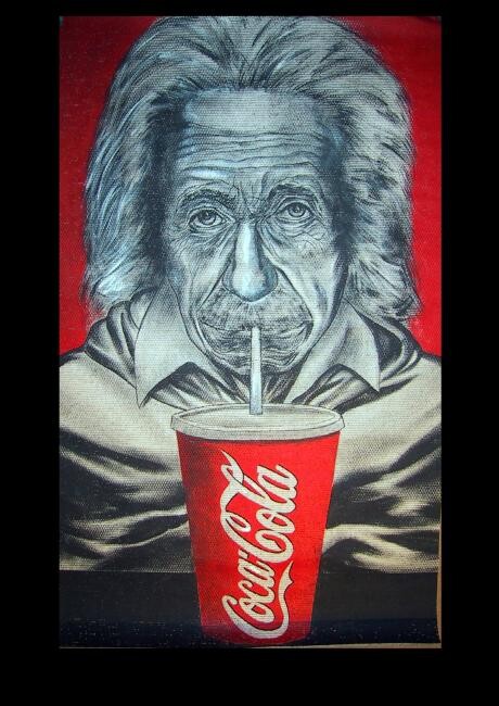 Painting titled "Einstein and the Co…" by Eric Eric, Original Artwork