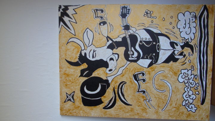Peinture intitulée "la fiesta du samedi…" par Eric Escutenaire, Œuvre d'art originale, Acrylique