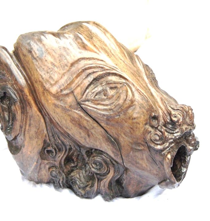 Sculpture titled "la-bete-1.jpg" by Eric-Fabrice, Original Artwork, Wood