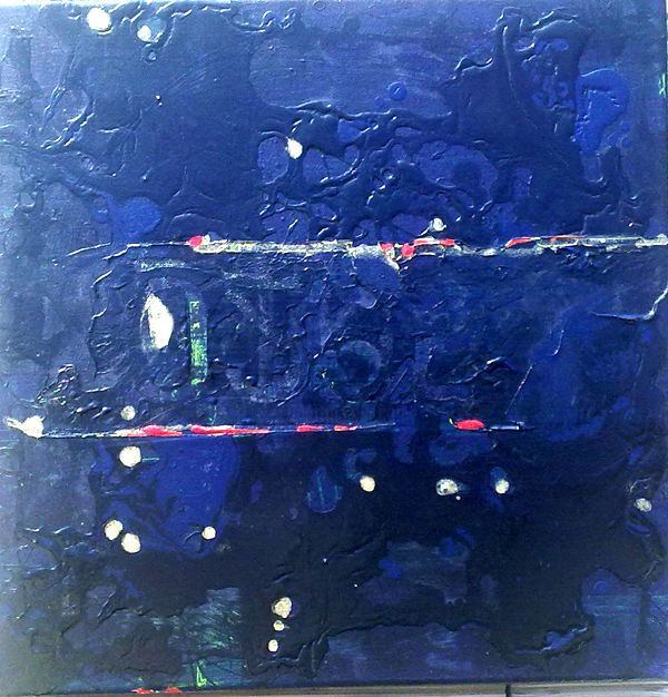 Peinture intitulée "Tableau bleu" par Eric Flabeau, Œuvre d'art originale, Huile
