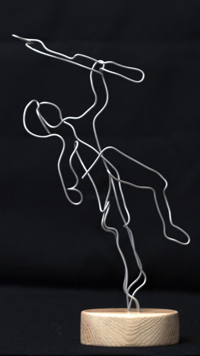 Sculpture titled "Le poilu" by Eric Garnier, Original Artwork, Wire