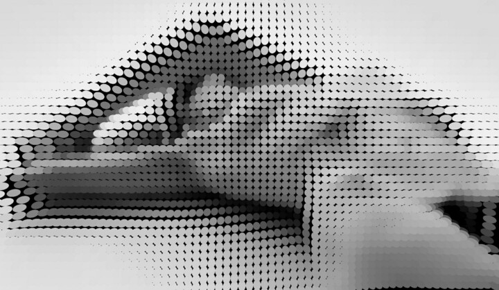 Фотография под названием "Dot Nude" - Eric L Vadé, Подлинное произведение искусства, Манипулированная фотография