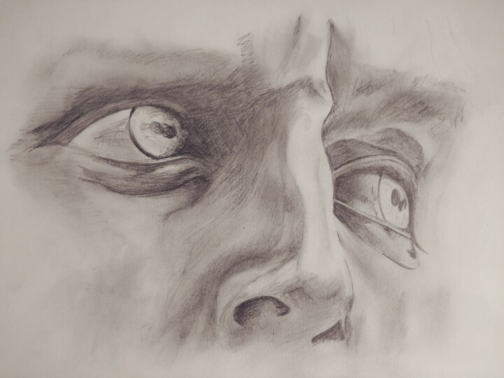 Dessin intitulée "Sketch of David" par Eric L Vadé, Œuvre d'art originale, Crayon