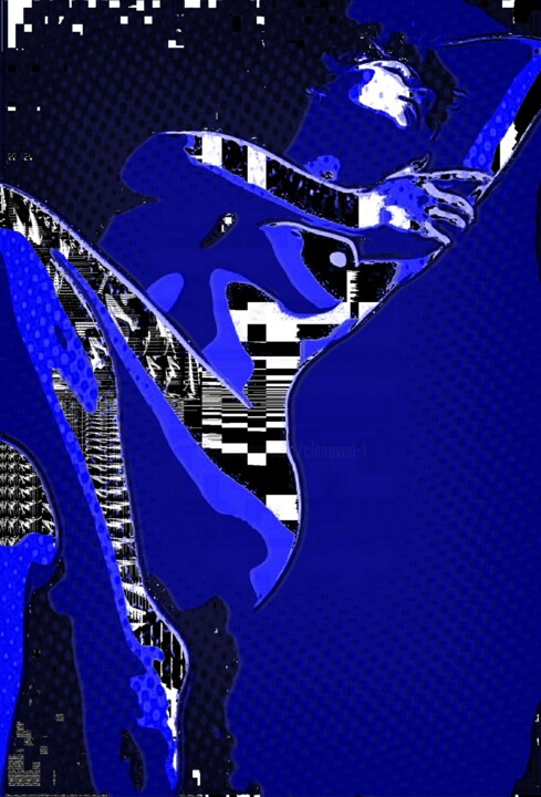 Цифровое искусство под названием "Blau" - Eric L Vadé, Подлинное произведение искусства, 2D Цифровая Работа