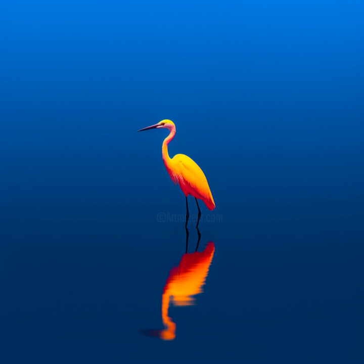 Fotografia intitolato "#6 - Colorful heron" da Eric Lespinasse, Opera d'arte originale, Fotografia digitale Montato su Allum…