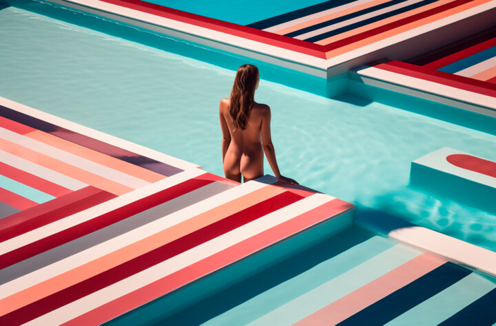 Digital Arts με τίτλο "#2 - The pool" από Eric Lespinasse, Αυθεντικά έργα τέχνης, Ψηφιακή φωτογραφία