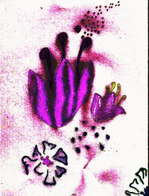 Drawing titled "groovy flower purpl…" by Eric Mosley, Original Artwork