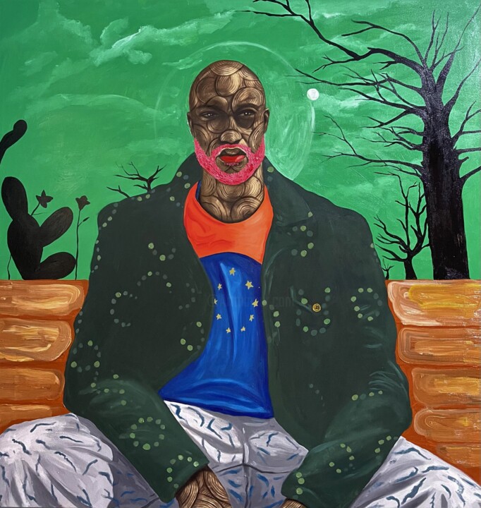 Картина под названием "virgil Abloh" - Eric Odartey Cruickshank, Подлинное произведение искусства, Акрил