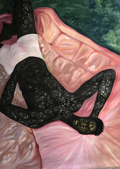 Картина под названием "mixed feeling" - Eric Odartey Cruickshank, Подлинное произведение искусства, Акрил Установлен на Дере…