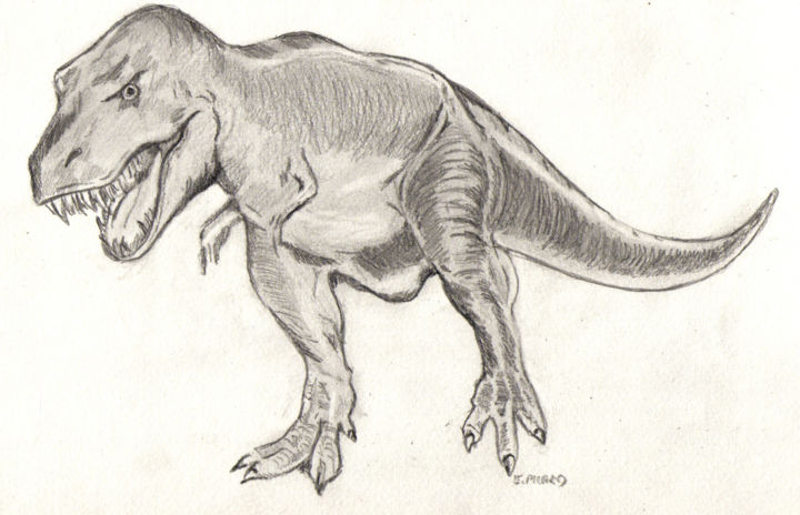 Painting titled "tyrannosaurus-rex-0…" by Eric Picard, Original Artwork