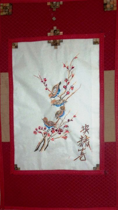 Textielkunst getiteld "kakémono" door Eric Pichon, Origineel Kunstwerk