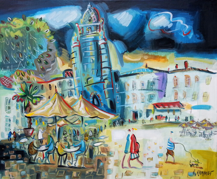 Peinture intitulée "La Grande Horloge -…" par Eric Raimbault, Œuvre d'art originale, Acrylique