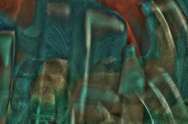 Digitale Kunst mit dem Titel "Turquoise still life" von Eric Régimbeau, Original-Kunstwerk, Digitale Malerei
