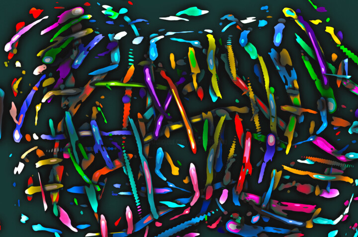 Arts numériques intitulée "Pop plankton" par Eric Régimbeau, Œuvre d'art originale, Peinture numérique