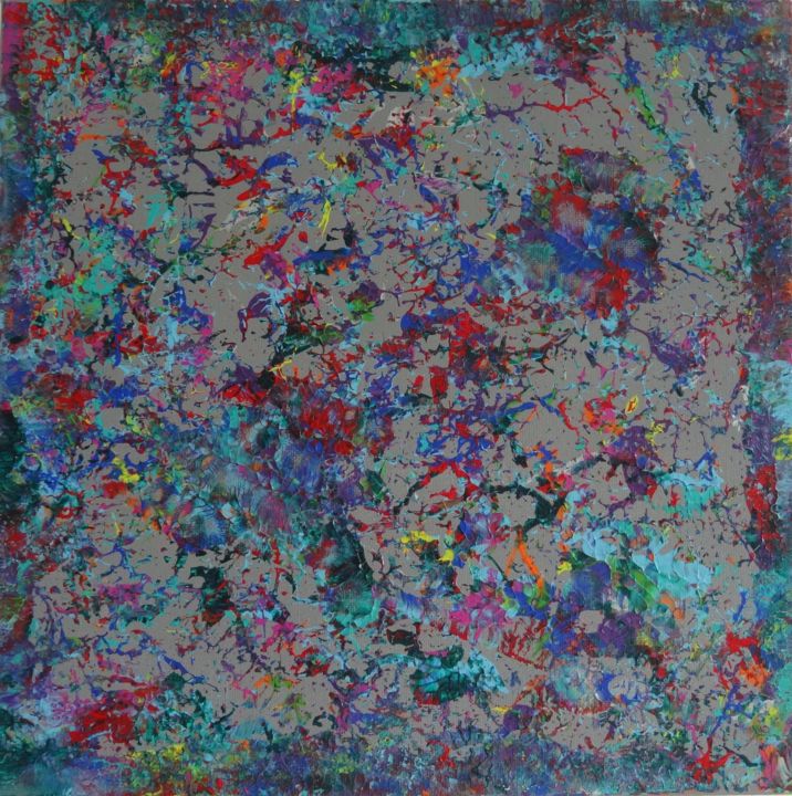 Painting titled "Confettis > 30 x 30…" by Eric Schauer, Original Artwork, Acrylic