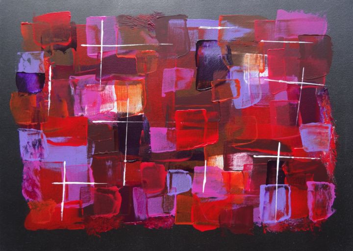 Peinture intitulée "Red Carpet > 33 x 4…" par Eric Schauer, Œuvre d'art originale, Acrylique
