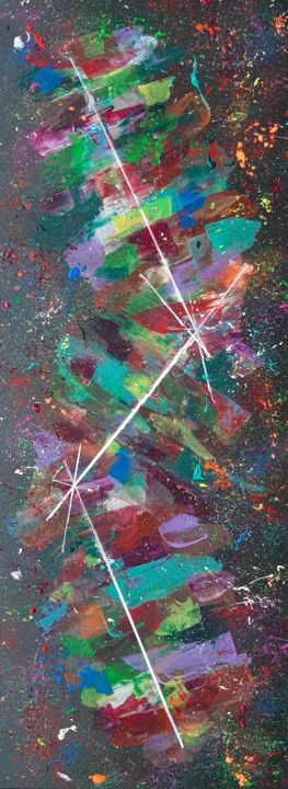 Peinture intitulée "Starlight > 80 x 30…" par Eric Schauer, Œuvre d'art originale, Acrylique