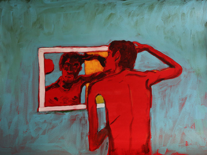Peinture intitulée "Mon beau miroir" par Eric Stephan, Œuvre d'art originale, Acrylique