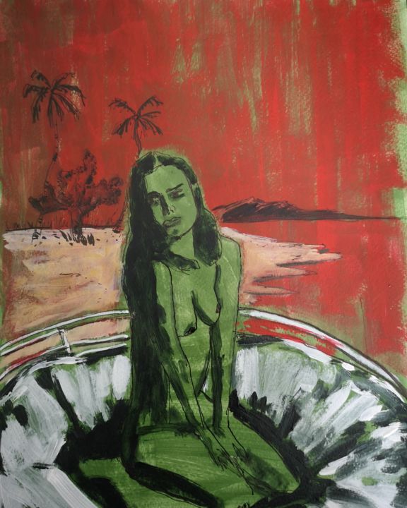 Peinture intitulée "Ipanema girl" par Eric Stephan, Œuvre d'art originale, Acrylique
