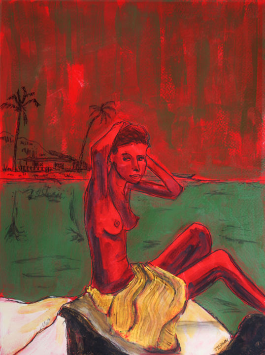 제목이 "Dans mon île"인 미술작품 Eric Stephan로, 원작, 아크릴