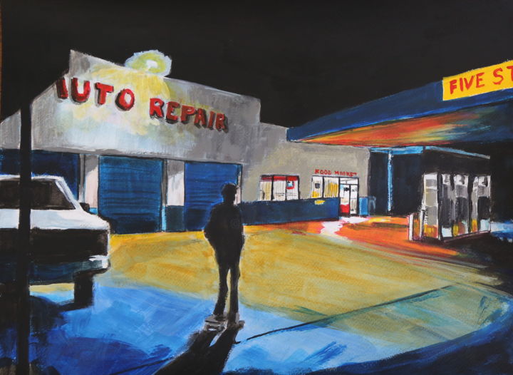 Pintura titulada "Auto repair" por Eric Stephan, Obra de arte original, Acrílico