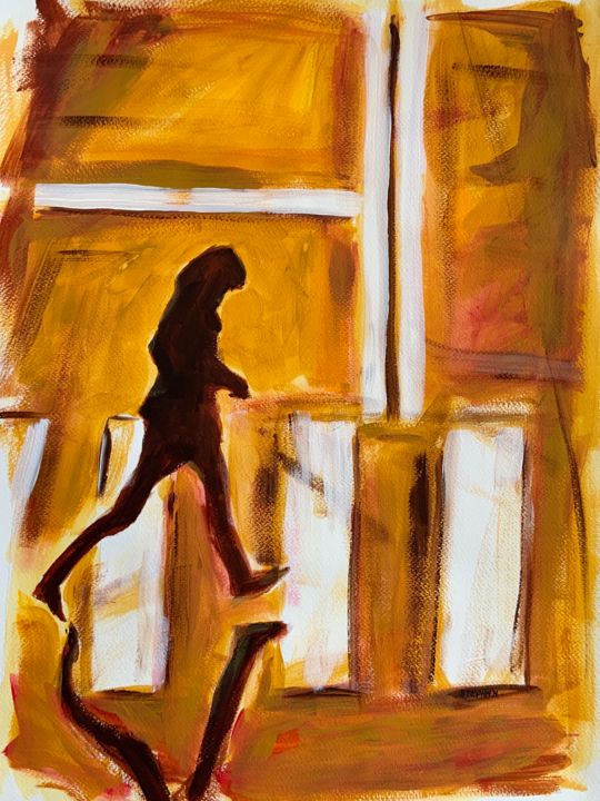 Peinture intitulée "Across the street 2" par Eric Stephan, Œuvre d'art originale, Acrylique