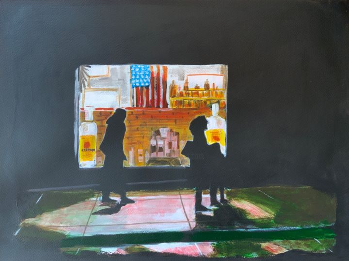 Painting titled "Liquid store" by Eric Stephan, Original Art, Acrylic