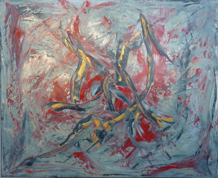 Painting titled "Enlacement" by Eric Taboureau (Donekk), Original Artwork, Acrylic