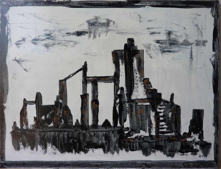 Peinture intitulée "L'escalier des ruin…" par Eric Taboureau (Donekk), Œuvre d'art originale, Acrylique