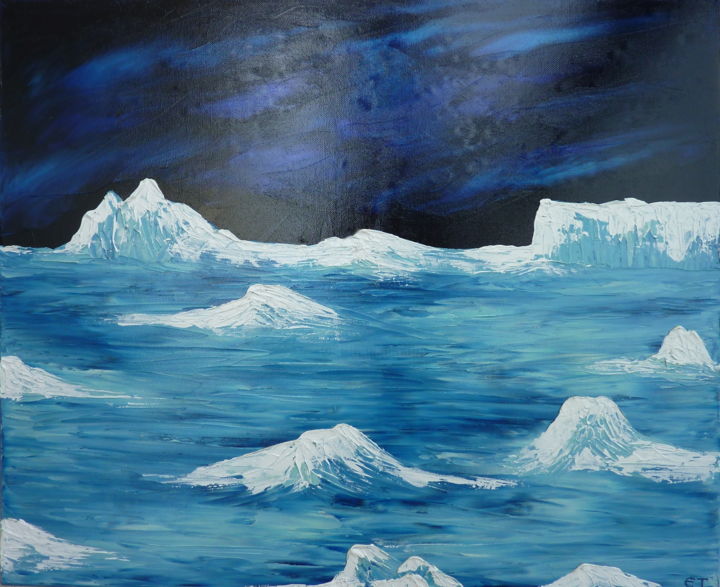 Peinture intitulée "Antarctique" par Eric Taboureau (Donekk), Œuvre d'art originale, Huile