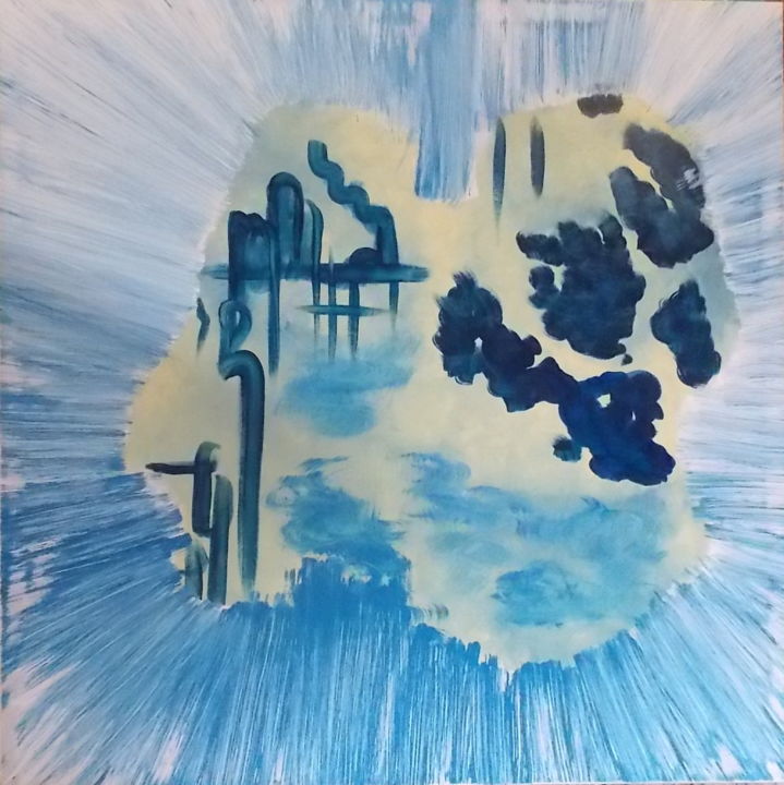 Painting titled "Blue III" by Tépaz, Original Artwork