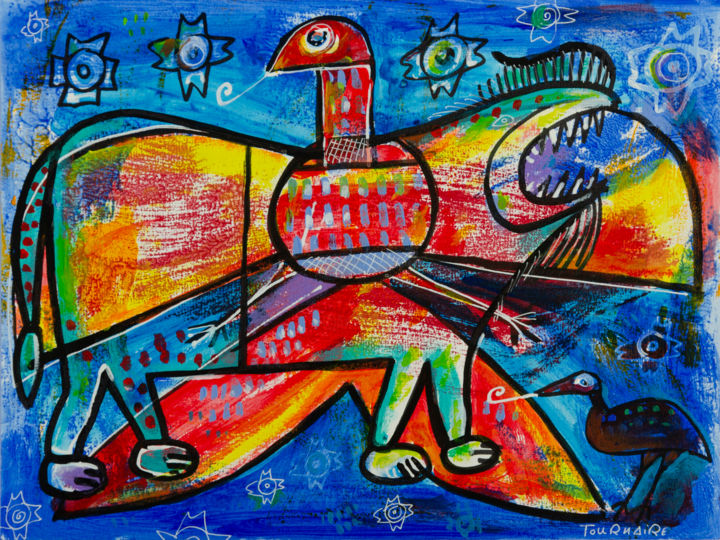 Pintura titulada "Big bird" por Eric Tournaire, Obra de arte original, Acrílico