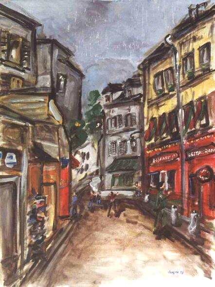 Peinture intitulée "Montmartre-rue Norv…" par Eric Vançon, Œuvre d'art originale