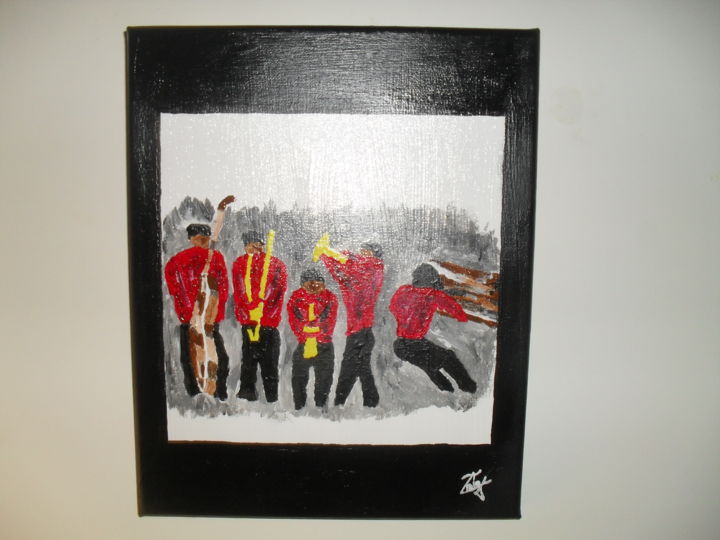 Painting titled "quintet" by Zeg, Original Artwork, Acrylic
