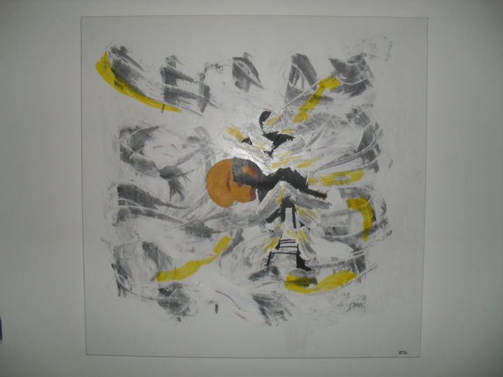 Painting titled "le guitariste" by Zeg, Original Artwork, Acrylic