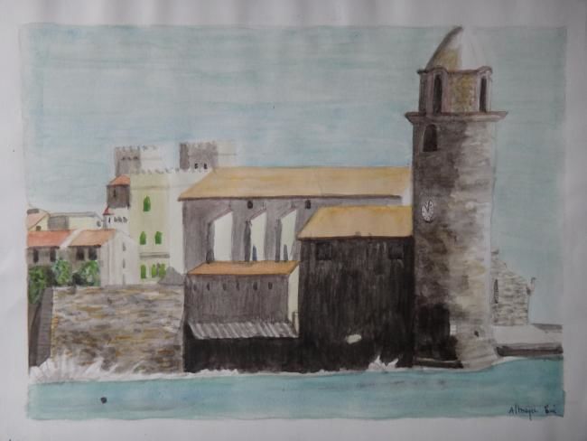 Painting titled "COLLIOURE" by Eric Altmeyer, Original Artwork, Oil
