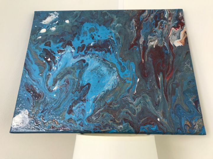 Peinture intitulée "De terre et de feu" par Eb19, Œuvre d'art originale, Acrylique