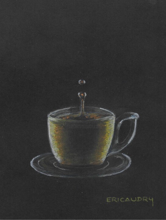 Drawing titled "Tasse de café" by Eric Audry, Original Artwork, Pastel
