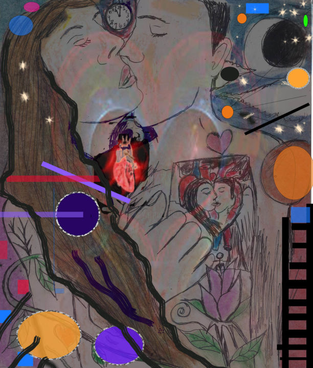 Digital Arts με τίτλο "Inside Heart" από Eric Bustos, Αυθεντικά έργα τέχνης, Ψηφιακή ζωγραφική