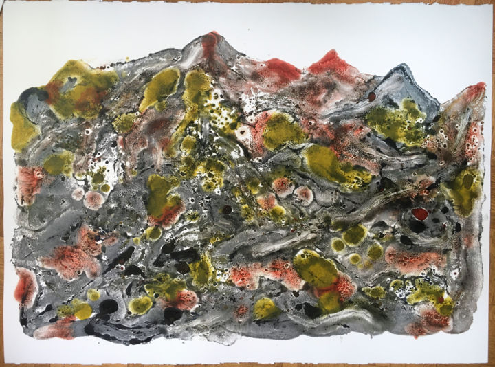 Peinture intitulée "Blisting Mountain" par Eric Boisseau, Œuvre d'art originale, Pigments