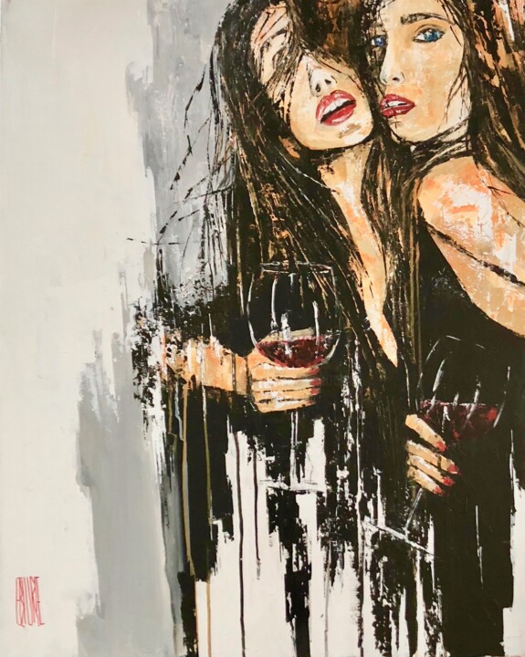 Pintura titulada "La fête" por Eric Bourse, Obra de arte original, Acrílico