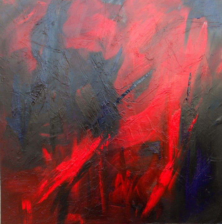 Schilderij getiteld "abstraction 7 2020" door De, Origineel Kunstwerk, Olie